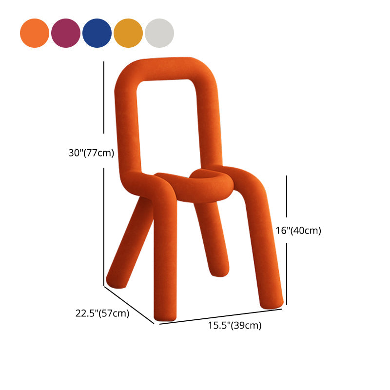 Designer Style Velvet Curved Side Chair Matte Finish Open Back Dining Chair Clearhalo ' kitchen&dining_furn' 'Dining Chairs' 'Dining Tables & Seating' 'dining_chair' 'furn' 'furn_dining_chair' 'Furniture' 'furniture_dining_chair' 'Kitchen & Dining Furniture' 'kitchen' 4524093