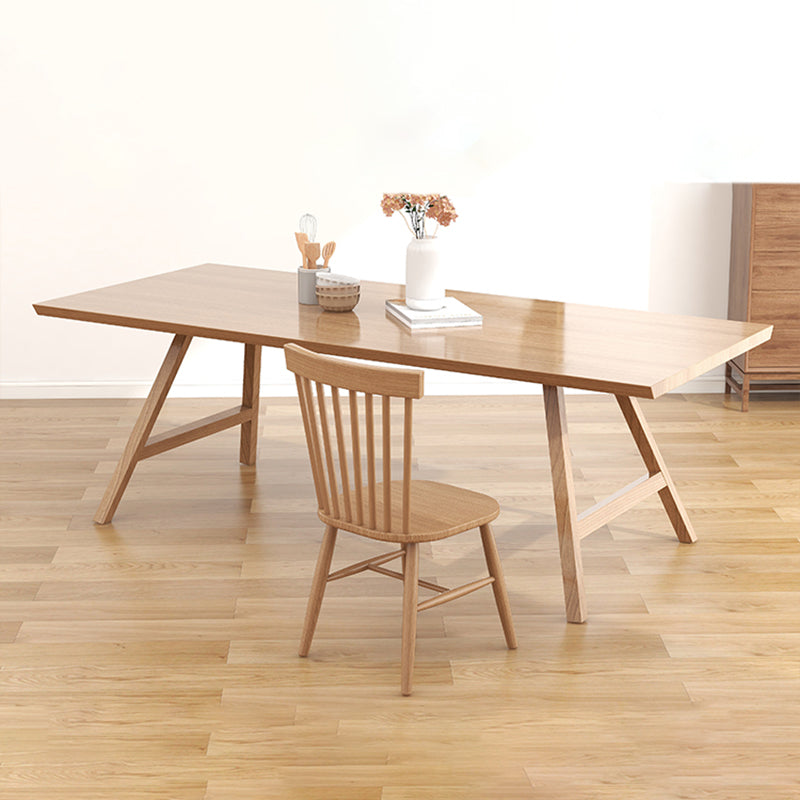 1/2/7 Pcs Pine Wood Modern Dining Room Set with Wooden Table and Chairs Dinette Set 2 Pieces: Table, 1 Brown Chair Clearhalo 'Dining Room Sets' 'Dining Tables & Seating' 'dining_room_set' 'furn' 'furn_dining_room_set' 'Furniture' 'furniture_dining_room_set' 'Kitchen & Dining Furniture' 'kitchen&dining_furn' 'kitchen' 4524113