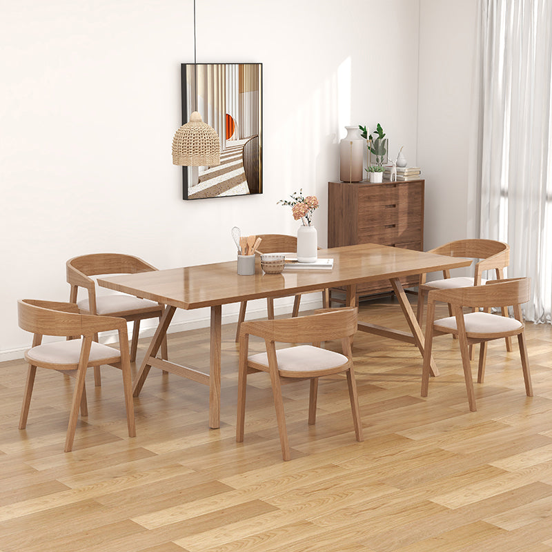1/2/7 Pcs Pine Wood Modern Dining Room Set with Wooden Table and Chairs Dinette Set 7 Pieces: Table, 6 White Chairs Clearhalo 'Dining Room Sets' 'Dining Tables & Seating' 'dining_room_set' 'furn' 'furn_dining_room_set' 'Furniture' 'furniture_dining_room_set' 'Kitchen & Dining Furniture' 'kitchen&dining_furn' 'kitchen' 4524115