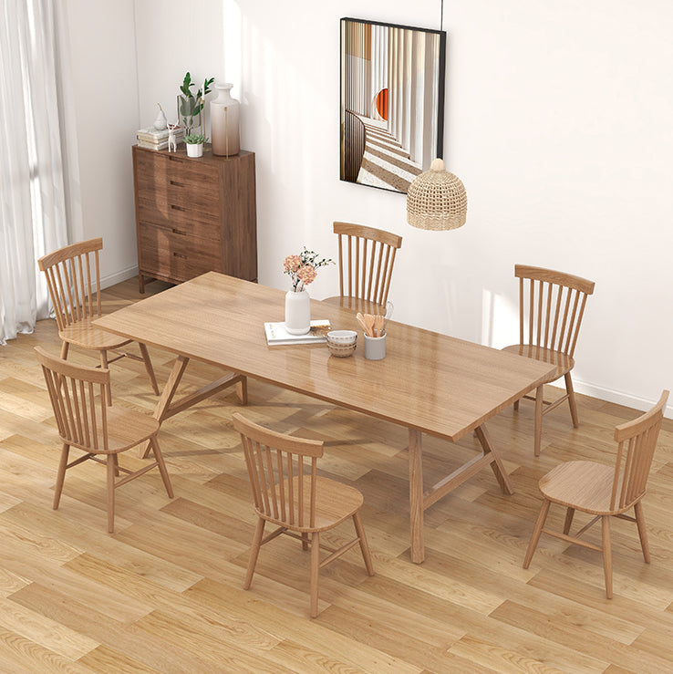 1/2/7 Pcs Pine Wood Modern Dining Room Set with Wooden Table and Chairs Dinette Set Clearhalo 'Dining Room Sets' 'Dining Tables & Seating' 'dining_room_set' 'furn' 'furn_dining_room_set' 'Furniture' 'furniture_dining_room_set' 'Kitchen & Dining Furniture' 'kitchen&dining_furn' 'kitchen' 4524127