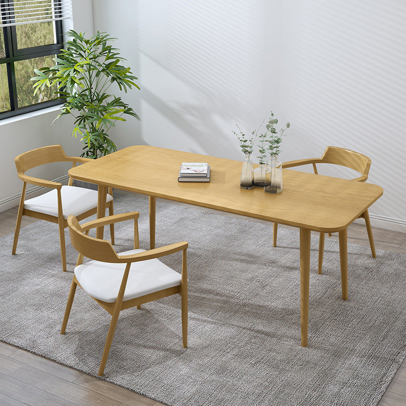 1/2/4/5/7 Pcs Pine Wood Modern Dining Set with Rectangle Table Dinette Set 4 Pieces: Table, 3 Chairs Clearhalo 'Dining Room Sets' 'Dining Tables & Seating' 'dining_room_set' 'furn' 'furn_dining_room_set' 'Furniture' 'furniture_dining_room_set' 'Kitchen & Dining Furniture' 'kitchen&dining_furn' 'kitchen' 4524143