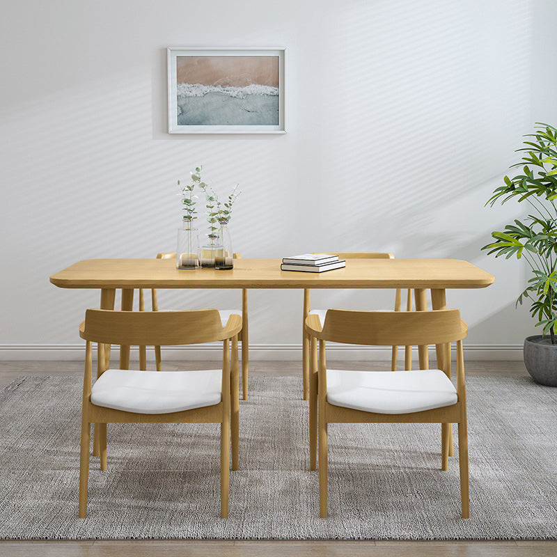 1/2/4/5/7 Pcs Pine Wood Modern Dining Set with Rectangle Table Dinette Set Clearhalo 'Dining Room Sets' 'Dining Tables & Seating' 'dining_room_set' 'furn' 'furn_dining_room_set' 'Furniture' 'furniture_dining_room_set' 'Kitchen & Dining Furniture' 'kitchen&dining_furn' 'kitchen' 4524144