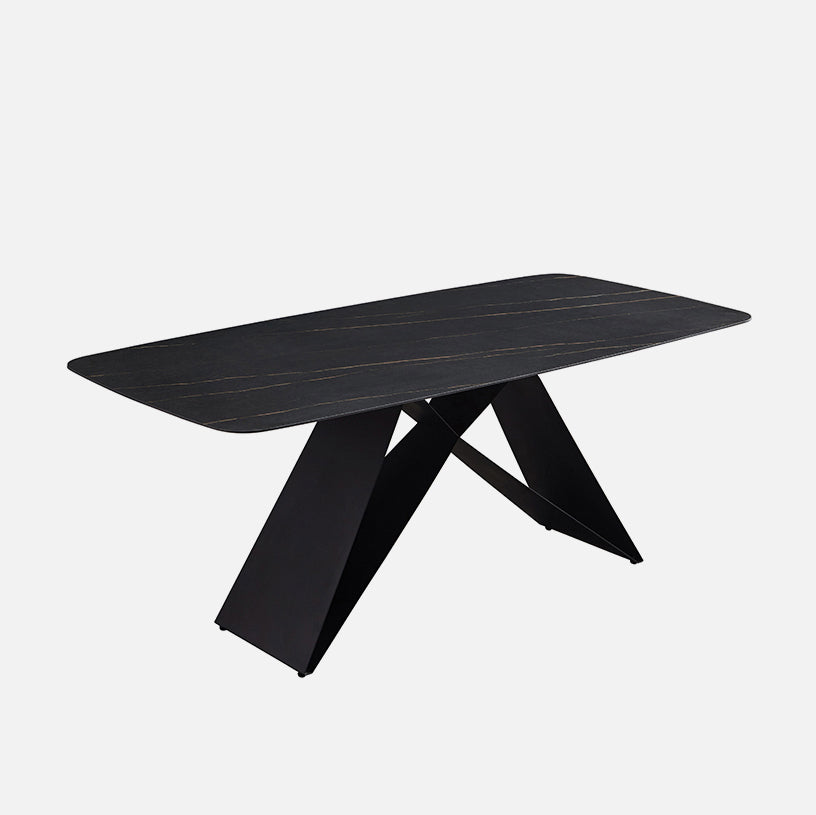 Contemporary 1/4/5/6 Pieces Dining Set Black Rectangle Dining Table Set Black 87"L x 43"W Clearhalo 'Dining Room Sets' 'Dining Tables & Seating' 'dining_room_set' 'furn' 'furn_dining_room_set' 'Furniture' 'furniture_dining_room_set' 'Kitchen & Dining Furniture' 'kitchen&dining_furn' 'kitchen' 4524159