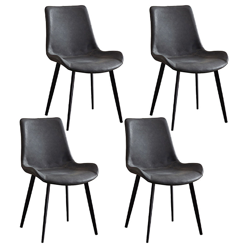 Contemporary 1/4/5/6 Pieces Dining Set Black Rectangle Dining Table Set 4 Dark Grey Chairs Clearhalo 'Dining Room Sets' 'Dining Tables & Seating' 'dining_room_set' 'furn' 'furn_dining_room_set' 'Furniture' 'furniture_dining_room_set' 'Kitchen & Dining Furniture' 'kitchen&dining_furn' 'kitchen' 4524162