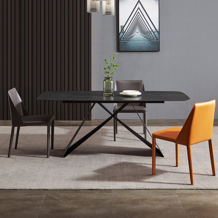 Contemporary 1/4/5/6 Pieces Dining Set Black Rectangle Dining Table Set 4 Pieces: Table, 3 Chairs Clearhalo 'Dining Room Sets' 'Dining Tables & Seating' 'dining_room_set' 'furn' 'furn_dining_room_set' 'Furniture' 'furniture_dining_room_set' 'Kitchen & Dining Furniture' 'kitchen&dining_furn' 'kitchen' 4524163