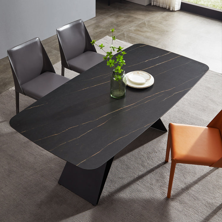 Contemporary 1/4/5/6 Pieces Dining Set Black Rectangle Dining Table Set Clearhalo 'Dining Room Sets' 'Dining Tables & Seating' 'dining_room_set' 'furn' 'furn_dining_room_set' 'Furniture' 'furniture_dining_room_set' 'Kitchen & Dining Furniture' 'kitchen&dining_furn' 'kitchen' 4524172
