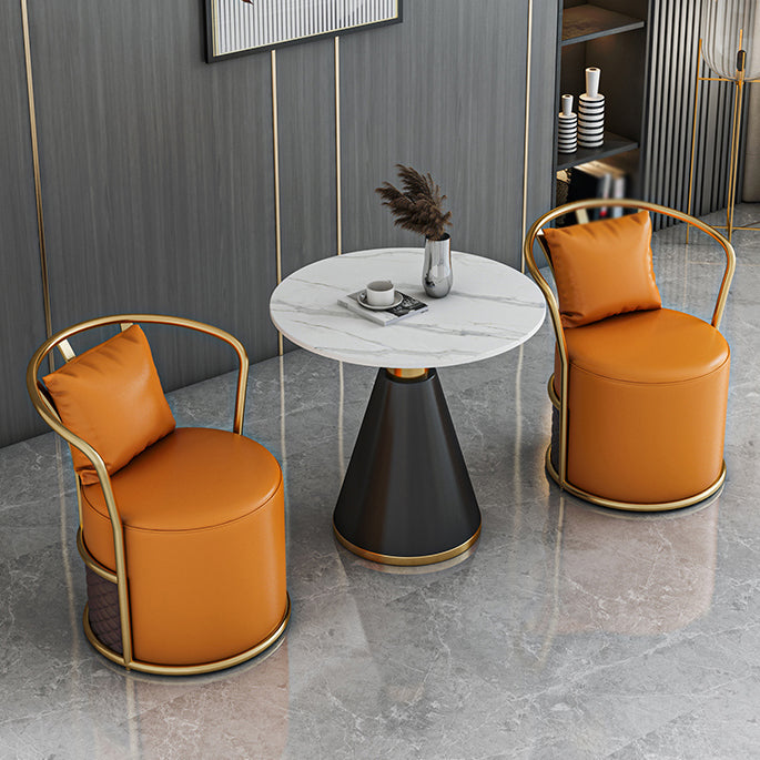 1/3/4 Pcs Metal Modern Dining Room Set with Round Table and Pedestal Base Dining Set Clearhalo 'Dining Room Sets' 'Dining Tables & Seating' 'dining_room_set' 'furn' 'furn_dining_room_set' 'Furniture' 'furniture_dining_room_set' 'Kitchen & Dining Furniture' 'kitchen&dining_furn' 'kitchen' 4524192