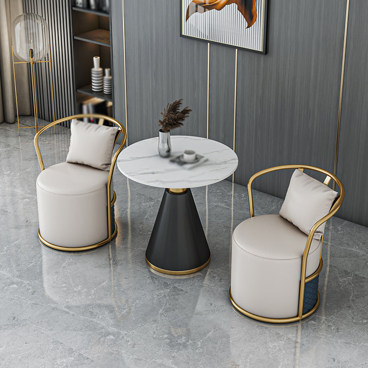 1/3/4 Pcs Metal Modern Dining Room Set with Round Table and Pedestal Base Dining Set Clearhalo 'Dining Room Sets' 'Dining Tables & Seating' 'dining_room_set' 'furn' 'furn_dining_room_set' 'Furniture' 'furniture_dining_room_set' 'Kitchen & Dining Furniture' 'kitchen&dining_furn' 'kitchen' 4524193