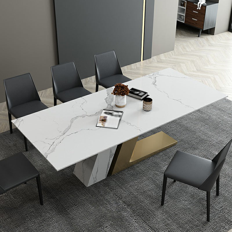 Contemporary 1/2/3/4/5/6/7 Pieces Dining Set Rectangle Dining Table Set 6 Pieces: Table, 5 Chairs Clearhalo 'Dining Room Sets' 'Dining Tables & Seating' 'dining_room_set' 'furn' 'furn_dining_room_set' 'Furniture' 'furniture_dining_room_set' 'Kitchen & Dining Furniture' 'kitchen&dining_furn' 'kitchen' 4524214