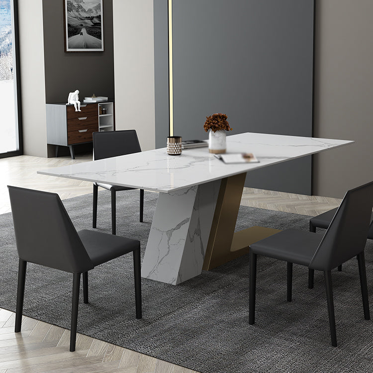 Contemporary 1/2/3/4/5/6/7 Pieces Dining Set Rectangle Dining Table Set 5 Pieces: Table, 4 Chairs Clearhalo 'Dining Room Sets' 'Dining Tables & Seating' 'dining_room_set' 'furn' 'furn_dining_room_set' 'Furniture' 'furniture_dining_room_set' 'Kitchen & Dining Furniture' 'kitchen&dining_furn' 'kitchen' 4524215