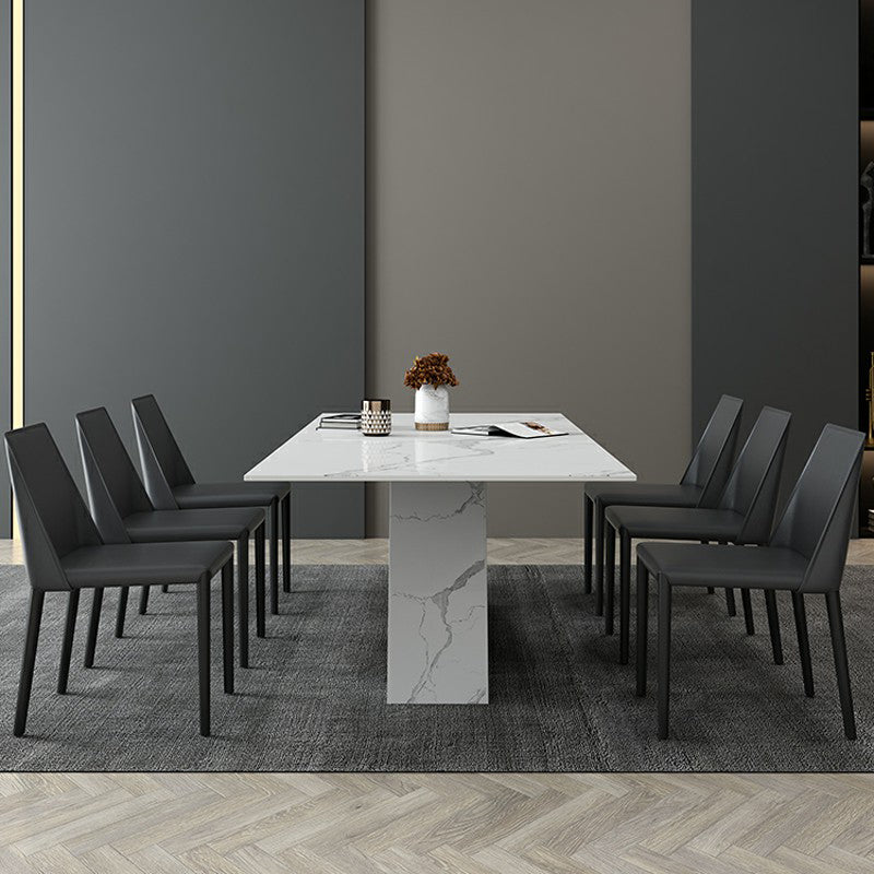 Contemporary 1/2/3/4/5/6/7 Pieces Dining Set Rectangle Dining Table Set 7 Pieces: Table, 6 Chairs Clearhalo 'Dining Room Sets' 'Dining Tables & Seating' 'dining_room_set' 'furn' 'furn_dining_room_set' 'Furniture' 'furniture_dining_room_set' 'Kitchen & Dining Furniture' 'kitchen&dining_furn' 'kitchen' 4524219