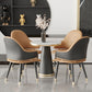 Glam Style 1/5 Pieces Dining Set Sintered Stone Dining Table Set for Home Use 5 Pieces: Table, 4 Black Chairs Clearhalo 'Dining Room Sets' 'Dining Tables & Seating' 'dining_room_set' 'furn' 'furn_dining_room_set' 'Furniture' 'furniture_dining_room_set' 'Kitchen & Dining Furniture' 'kitchen&dining_furn' 'kitchen' 4524236