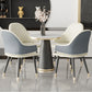 Glam Style 1/5 Pieces Dining Set Sintered Stone Dining Table Set for Home Use 5 Pieces: Table, 4 Blue Chairs Clearhalo 'Dining Room Sets' 'Dining Tables & Seating' 'dining_room_set' 'furn' 'furn_dining_room_set' 'Furniture' 'furniture_dining_room_set' 'Kitchen & Dining Furniture' 'kitchen&dining_furn' 'kitchen' 4524248