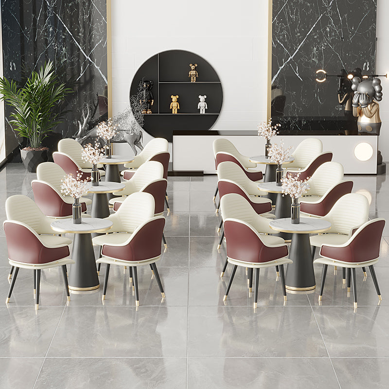 Glam Style 1/5 Pieces Dining Set Sintered Stone Dining Table Set for Home Use Clearhalo 'Dining Room Sets' 'Dining Tables & Seating' 'dining_room_set' 'furn' 'furn_dining_room_set' 'Furniture' 'furniture_dining_room_set' 'Kitchen & Dining Furniture' 'kitchen&dining_furn' 'kitchen' 4524249