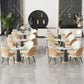 Glam Style 1/5 Pieces Dining Set Sintered Stone Dining Table Set for Home Use Clearhalo 'Dining Room Sets' 'Dining Tables & Seating' 'dining_room_set' 'furn' 'furn_dining_room_set' 'Furniture' 'furniture_dining_room_set' 'Kitchen & Dining Furniture' 'kitchen&dining_furn' 'kitchen' 4524251