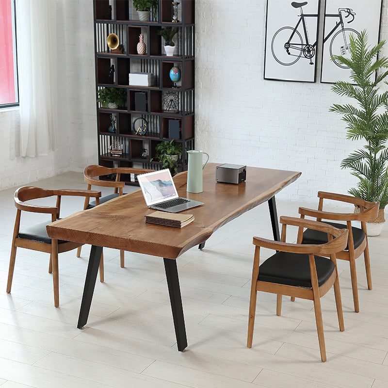 Industrial 1/2/5/7/9 Pieces Dining Set Solid Wood Dining Table with Chairs Clearhalo 'Dining Room Sets' 'Dining Tables & Seating' 'dining_room_set' 'furn' 'furn_dining_room_set' 'Furniture' 'furniture_dining_room_set' 'Kitchen & Dining Furniture' 'kitchen&dining_furn' 'kitchen' 4524259