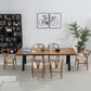 Industrial 1/2/5/7/9 Pieces Dining Set Solid Wood Dining Table with Chairs 7 Pieces: Table, 6 White Chairs Clearhalo 'Dining Room Sets' 'Dining Tables & Seating' 'dining_room_set' 'furn' 'furn_dining_room_set' 'Furniture' 'furniture_dining_room_set' 'Kitchen & Dining Furniture' 'kitchen&dining_furn' 'kitchen' 4524268