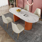 Glam Style 1/2/5/7 Pieces Dining Set Sintered Stone Dining Table for Home Use 5 Pieces: Orange Table, 4 Chairs Clearhalo 'Dining Room Sets' 'Dining Tables & Seating' 'dining_room_set' 'furn' 'furn_dining_room_set' 'Furniture' 'furniture_dining_room_set' 'Kitchen & Dining Furniture' 'kitchen&dining_furn' 'kitchen' 4524280