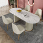 Glam Style 1/2/5/7 Pieces Dining Set Sintered Stone Dining Table for Home Use 5 Pieces: Beige Table, 4 Chairs Clearhalo 'Dining Room Sets' 'Dining Tables & Seating' 'dining_room_set' 'furn' 'furn_dining_room_set' 'Furniture' 'furniture_dining_room_set' 'Kitchen & Dining Furniture' 'kitchen&dining_furn' 'kitchen' 4524283