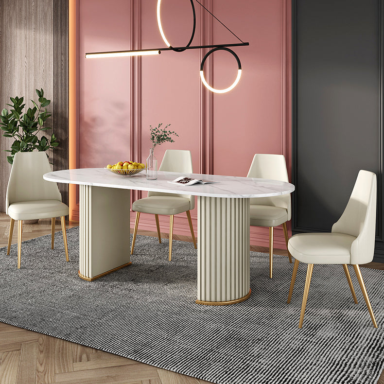 Glam Style 1/2/5/7 Pieces Dining Set Sintered Stone Dining Table for Home Use Clearhalo 'Dining Room Sets' 'Dining Tables & Seating' 'dining_room_set' 'furn' 'furn_dining_room_set' 'Furniture' 'furniture_dining_room_set' 'Kitchen & Dining Furniture' 'kitchen&dining_furn' 'kitchen' 4524294
