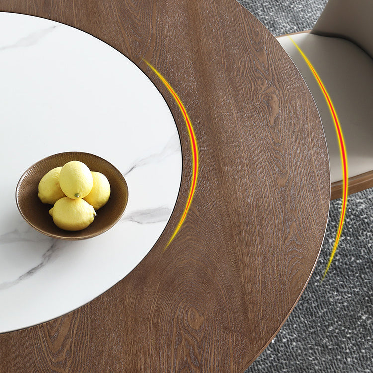 Modern 1/4/5/7 Pieces Dining Sintered Stone Dining Table Set with Wood Base for Home Clearhalo 'Dining Room Sets' 'Dining Tables & Seating' 'dining_room_set' 'furn' 'furn_dining_room_set' 'Furniture' 'furniture_dining_room_set' 'Kitchen & Dining Furniture' 'kitchen&dining_furn' 'kitchen' 4524309