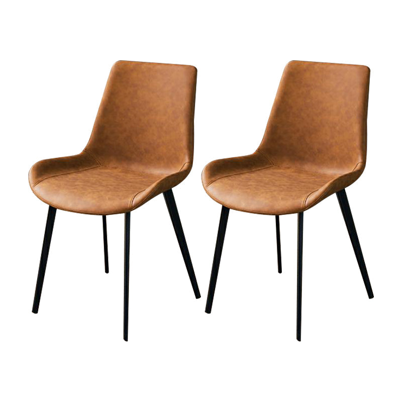 Modern Style 1/2/5/7 Pieces Dining Table Set Rectangle Dining Table Set with Chair 2 Orange Chairs Clearhalo 'Dining Room Sets' 'Dining Tables & Seating' 'dining_room_set' 'furn' 'furn_dining_room_set' 'Furniture' 'furniture_dining_room_set' 'Kitchen & Dining Furniture' 'kitchen&dining_furn' 'kitchen' 4524333