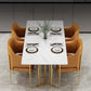 Glam Style 1/2/5 Pieces Dinette Set Rectangle Dinette Table with Dining Chair 5 Pieces: Table, 4 Brown Chairs Clearhalo 'Dining Room Sets' 'Dining Tables & Seating' 'dining_room_set' 'furn' 'furn_dining_room_set' 'Furniture' 'furniture_dining_room_set' 'Kitchen & Dining Furniture' 'kitchen&dining_furn' 'kitchen' 4524353