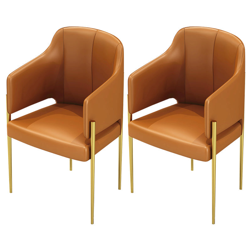 Glam Style 1/2/5 Pieces Dinette Set Rectangle Dinette Table with Dining Chair 2 Brown Chairs Clearhalo 'Dining Room Sets' 'Dining Tables & Seating' 'dining_room_set' 'furn' 'furn_dining_room_set' 'Furniture' 'furniture_dining_room_set' 'Kitchen & Dining Furniture' 'kitchen&dining_furn' 'kitchen' 4524356