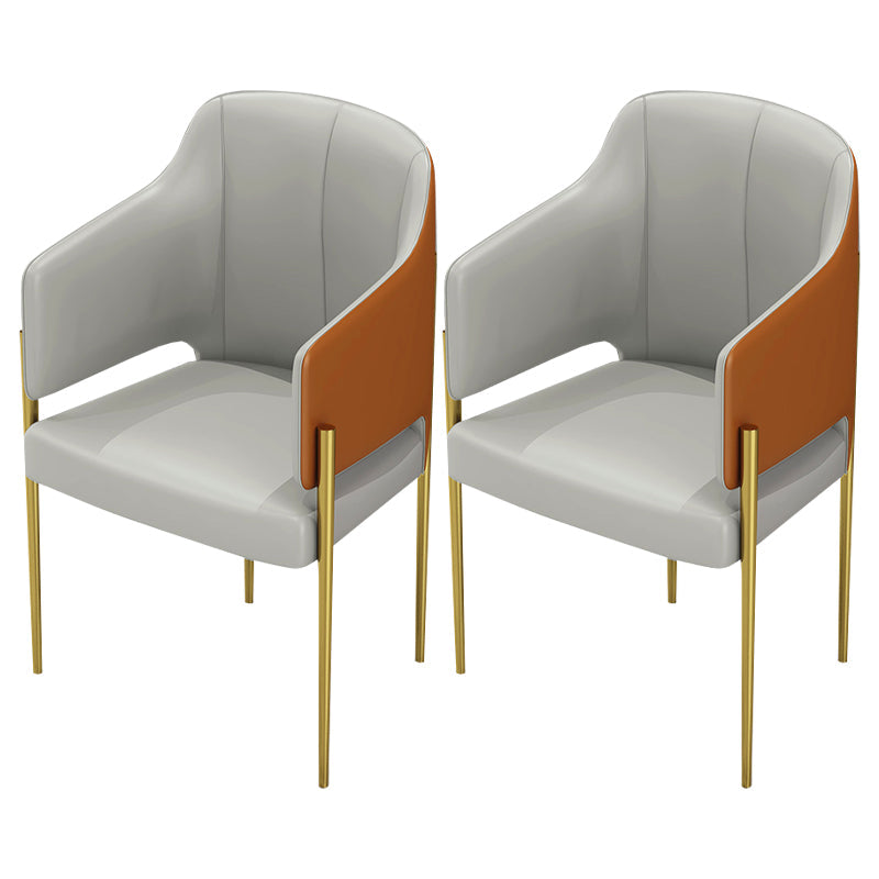 Glam Style 1/2/5 Pieces Dinette Set Rectangle Dinette Table with Dining Chair 2 Grey-Orange Chairs Clearhalo 'Dining Room Sets' 'Dining Tables & Seating' 'dining_room_set' 'furn' 'furn_dining_room_set' 'Furniture' 'furniture_dining_room_set' 'Kitchen & Dining Furniture' 'kitchen&dining_furn' 'kitchen' 4524358