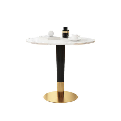 Contemporary 1/4/5 Pieces Dining Set Round Dining Room Table Set White 31"L x 31"W Clearhalo 'Dining Room Sets' 'Dining Tables & Seating' 'dining_room_set' 'furn' 'furn_dining_room_set' 'Furniture' 'furniture_dining_room_set' 'Kitchen & Dining Furniture' 'kitchen&dining_furn' 'kitchen' 4524374