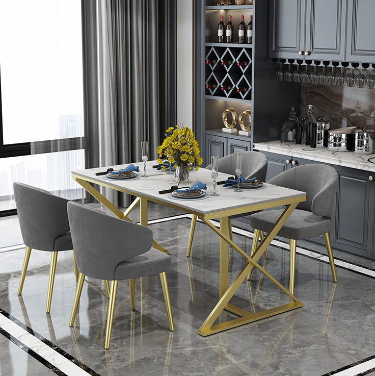 Glam Style 1/2/5 Pieces Dining Furniture Set Rectangle Dining Room Table Set Clearhalo 'Dining Room Sets' 'Dining Tables & Seating' 'dining_room_set' 'furn' 'furn_dining_room_set' 'Furniture' 'furniture_dining_room_set' 'Kitchen & Dining Furniture' 'kitchen&dining_furn' 'kitchen' 4524404