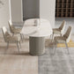 Contemporary 1/2/5/7 Pieces Dining Room Table Set Oval Shape Dining Table Set with Chair Clearhalo 'Dining Room Sets' 'Dining Tables & Seating' 'dining_room_set' 'furn' 'furn_dining_room_set' 'Furniture' 'furniture_dining_room_set' 'Kitchen & Dining Furniture' 'kitchen&dining_furn' 'kitchen' 4524436