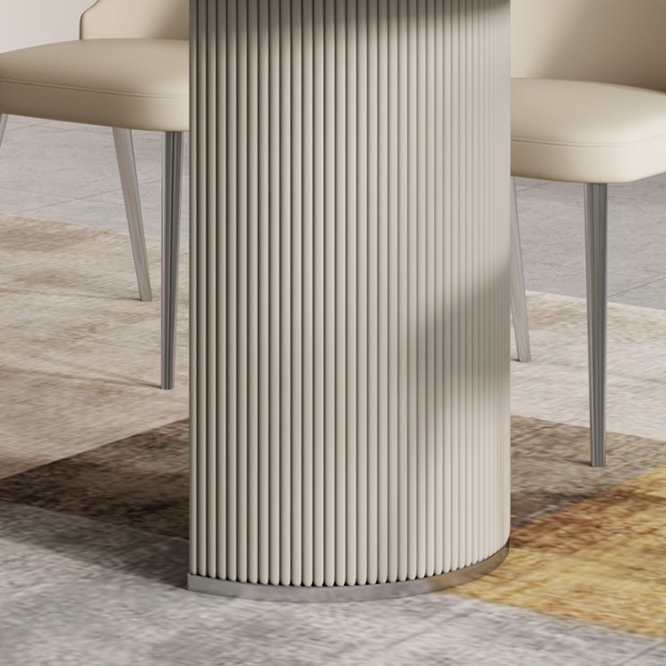 Contemporary 1/2/5/7 Pieces Dining Room Table Set Oval Shape Dining Table Set with Chair Clearhalo 'Dining Room Sets' 'Dining Tables & Seating' 'dining_room_set' 'furn' 'furn_dining_room_set' 'Furniture' 'furniture_dining_room_set' 'Kitchen & Dining Furniture' 'kitchen&dining_furn' 'kitchen' 4524441