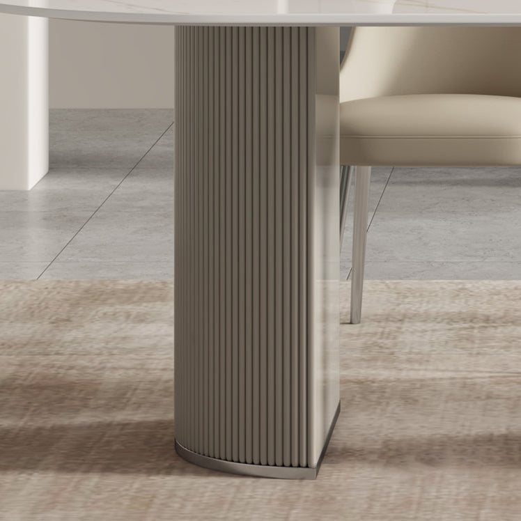 Contemporary 1/2/5/7 Pieces Dining Room Table Set Oval Shape Dining Table Set with Chair Clearhalo 'Dining Room Sets' 'Dining Tables & Seating' 'dining_room_set' 'furn' 'furn_dining_room_set' 'Furniture' 'furniture_dining_room_set' 'Kitchen & Dining Furniture' 'kitchen&dining_furn' 'kitchen' 4524442