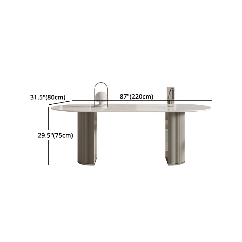 Contemporary 1/2/5/7 Pieces Dining Room Table Set Oval Shape Dining Table Set with Chair Clearhalo 'Dining Room Sets' 'Dining Tables & Seating' 'dining_room_set' 'furn' 'furn_dining_room_set' 'Furniture' 'furniture_dining_room_set' 'Kitchen & Dining Furniture' 'kitchen&dining_furn' 'kitchen' 4524448