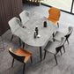 Modern 1/3/4/5/7 Pieces Dining Sintered Stone Dining Table Set with Metal Legs for Home 7 Pieces: Table, 6 Chairs Clearhalo 'Dining Room Sets' 'Dining Tables & Seating' 'dining_room_set' 'furn' 'furn_dining_room_set' 'Furniture' 'furniture_dining_room_set' 'Kitchen & Dining Furniture' 'kitchen&dining_furn' 'kitchen' 4524449