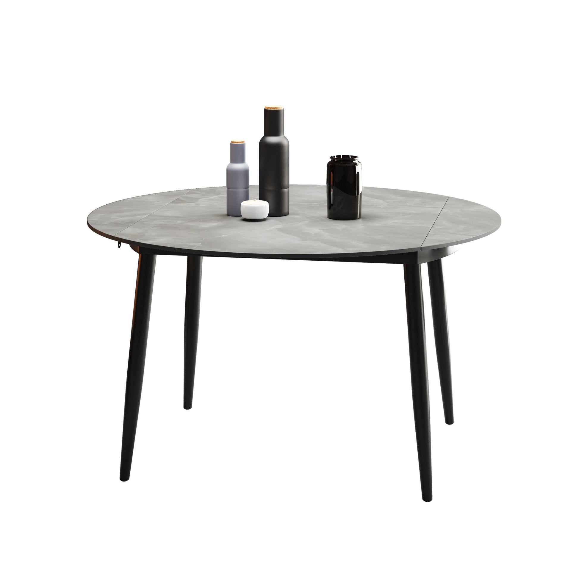 Modern 1/3/4/5/7 Pieces Dining Sintered Stone Dining Table Set with Metal Legs for Home Grey 51"L x 51"W Clearhalo 'Dining Room Sets' 'Dining Tables & Seating' 'dining_room_set' 'furn' 'furn_dining_room_set' 'Furniture' 'furniture_dining_room_set' 'Kitchen & Dining Furniture' 'kitchen&dining_furn' 'kitchen' 4524450