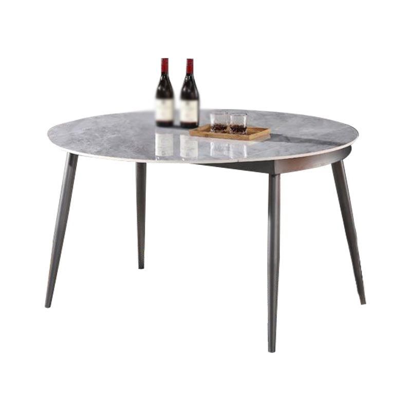 Modern 1/3/4/5/7 Pieces Dining Sintered Stone Dining Table Set with Metal Legs for Home Bright White 51"L x 51"W Clearhalo 'Dining Room Sets' 'Dining Tables & Seating' 'dining_room_set' 'furn' 'furn_dining_room_set' 'Furniture' 'furniture_dining_room_set' 'Kitchen & Dining Furniture' 'kitchen&dining_furn' 'kitchen' 4524453