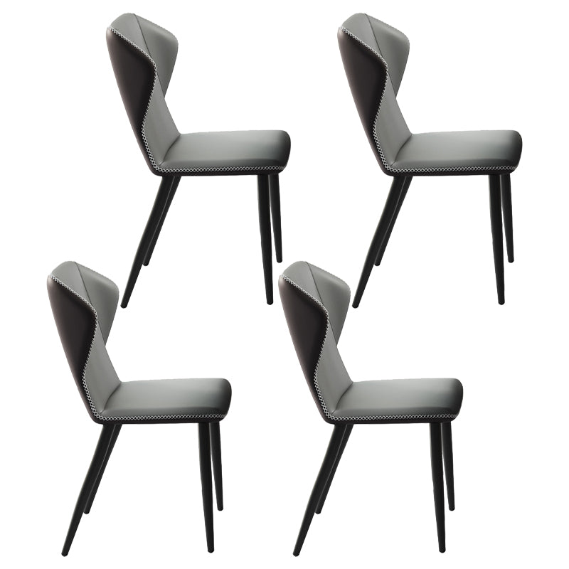 Modern 1/3/4/5/7 Pieces Dining Sintered Stone Dining Table Set with Metal Legs for Home 4 Grey Chairs Clearhalo 'Dining Room Sets' 'Dining Tables & Seating' 'dining_room_set' 'furn' 'furn_dining_room_set' 'Furniture' 'furniture_dining_room_set' 'Kitchen & Dining Furniture' 'kitchen&dining_furn' 'kitchen' 4524455