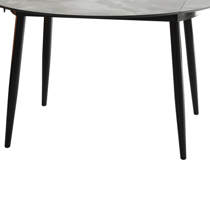 Modern 1/3/4/5/7 Pieces Dining Sintered Stone Dining Table Set with Metal Legs for Home Clearhalo 'Dining Room Sets' 'Dining Tables & Seating' 'dining_room_set' 'furn' 'furn_dining_room_set' 'Furniture' 'furniture_dining_room_set' 'Kitchen & Dining Furniture' 'kitchen&dining_furn' 'kitchen' 4524462