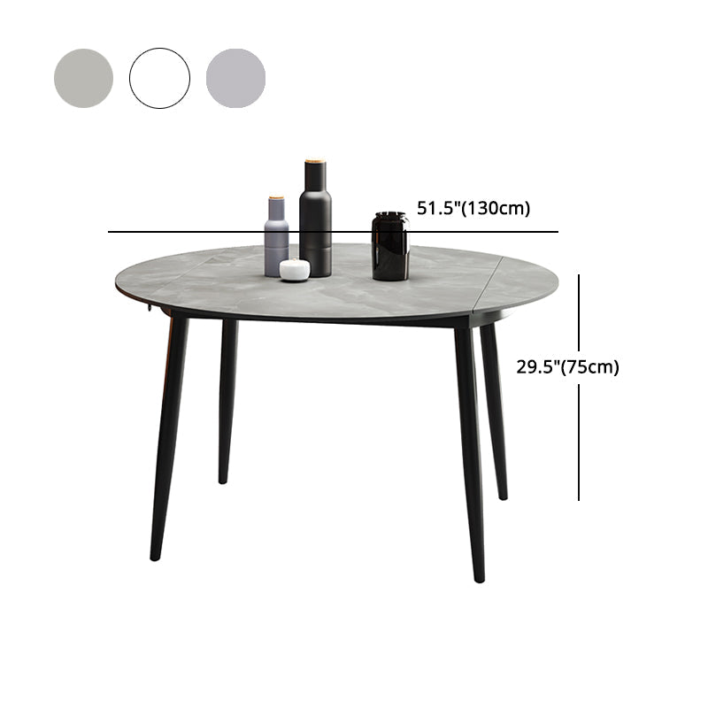 Modern 1/3/4/5/7 Pieces Dining Sintered Stone Dining Table Set with Metal Legs for Home Clearhalo 'Dining Room Sets' 'Dining Tables & Seating' 'dining_room_set' 'furn' 'furn_dining_room_set' 'Furniture' 'furniture_dining_room_set' 'Kitchen & Dining Furniture' 'kitchen&dining_furn' 'kitchen' 4524463