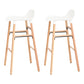 Modern Counter Bar Stool Backrest Plastic Bar Stool with Footrest and Wood Base White 2 Piece Set Clearhalo 'Bar Furniture' 'Bar Stools' 'bar_stools' 'furn' 'furn_bar_stools' 'furniture_bar_stools' 'Kitchen & Dining Furniture' 'kitchen&dining_furn' 'kitchen' 'kitchen_furn' Furniture' 4527319