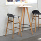Modern Counter Bar Stool Backrest Plastic Bar Stool with Footrest and Wood Base Clearhalo 'Bar Furniture' 'Bar Stools' 'bar_stools' 'furn' 'furn_bar_stools' 'furniture_bar_stools' 'Kitchen & Dining Furniture' 'kitchen&dining_furn' 'kitchen' 'kitchen_furn' Furniture' 4527325