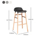 Modern Counter Bar Stool Backrest Plastic Bar Stool with Footrest and Wood Base Clearhalo 'Bar Furniture' 'Bar Stools' 'bar_stools' 'furn' 'furn_bar_stools' 'furniture_bar_stools' 'Kitchen & Dining Furniture' 'kitchen&dining_furn' 'kitchen' 'kitchen_furn' Furniture' 4527326