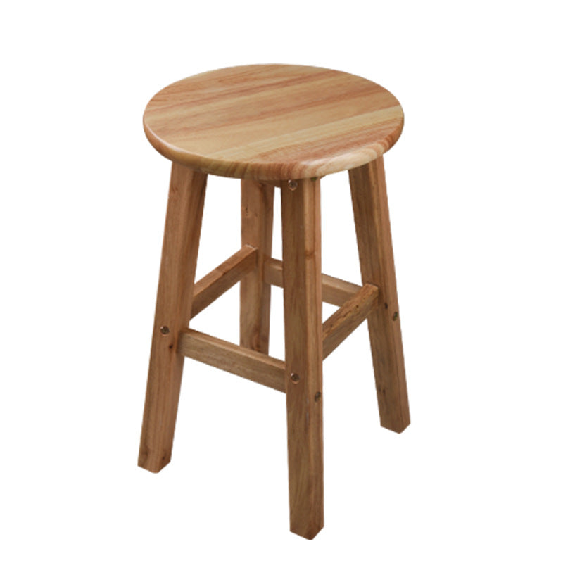 Modern Round Backless Bar Stool Indoor Oak Wood Natural Finish Counter Stool Short Stool(20"H) Clearhalo 'Bar Furniture' 'Bar Stools' 'bar_stools' 'furn' 'furn_bar_stools' 'furniture_bar_stools' 'Kitchen & Dining Furniture' 'kitchen&dining_furn' 'kitchen' 'kitchen_furn' Furniture' 4527329