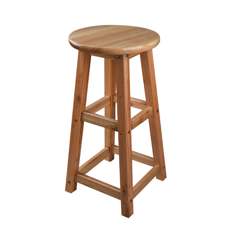 Modern Round Backless Bar Stool Indoor Oak Wood Natural Finish Counter Stool Counter Stool (24"H) Clearhalo 'Bar Furniture' 'Bar Stools' 'bar_stools' 'furn' 'furn_bar_stools' 'furniture_bar_stools' 'Kitchen & Dining Furniture' 'kitchen&dining_furn' 'kitchen' 'kitchen_furn' Furniture' 4527331