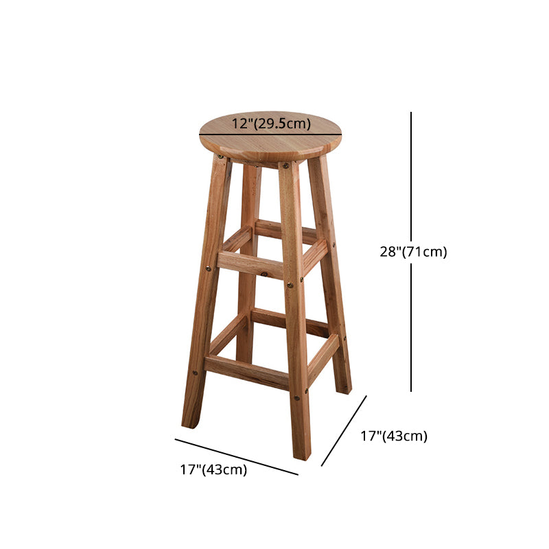 Modern Round Backless Bar Stool Indoor Oak Wood Natural Finish Counter Stool Clearhalo 'Bar Furniture' 'Bar Stools' 'bar_stools' 'furn' 'furn_bar_stools' 'furniture_bar_stools' 'Kitchen & Dining Furniture' 'kitchen&dining_furn' 'kitchen' 'kitchen_furn' Furniture' 4527345