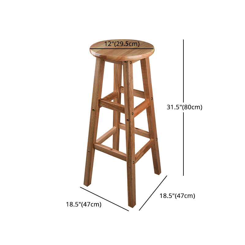 Modern Round Backless Bar Stool Indoor Oak Wood Natural Finish Counter Stool Clearhalo 'Bar Furniture' 'Bar Stools' 'bar_stools' 'furn' 'furn_bar_stools' 'furniture_bar_stools' 'Kitchen & Dining Furniture' 'kitchen&dining_furn' 'kitchen' 'kitchen_furn' Furniture' 4527346