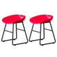Modern Armless Backrest Counter Stool Iron Household Bar Stool with Plastic Seat and Pedal Red 2 Piece Set Short Stool(18"H) Clearhalo 'Bar Furniture' 'Bar Stools' 'bar_stools' 'furn' 'furn_bar_stools' 'furniture_bar_stools' 'Kitchen & Dining Furniture' 'kitchen&dining_furn' 'kitchen' 'kitchen_furn' Furniture' 4527350