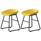 Modern Armless Backrest Counter Stool Iron Household Bar Stool with Plastic Seat and Pedal Yellow 2 Piece Set Short Stool(18"H) Clearhalo 'Bar Furniture' 'Bar Stools' 'bar_stools' 'furn' 'furn_bar_stools' 'furniture_bar_stools' 'Kitchen & Dining Furniture' 'kitchen&dining_furn' 'kitchen' 'kitchen_furn' Furniture' 4527356